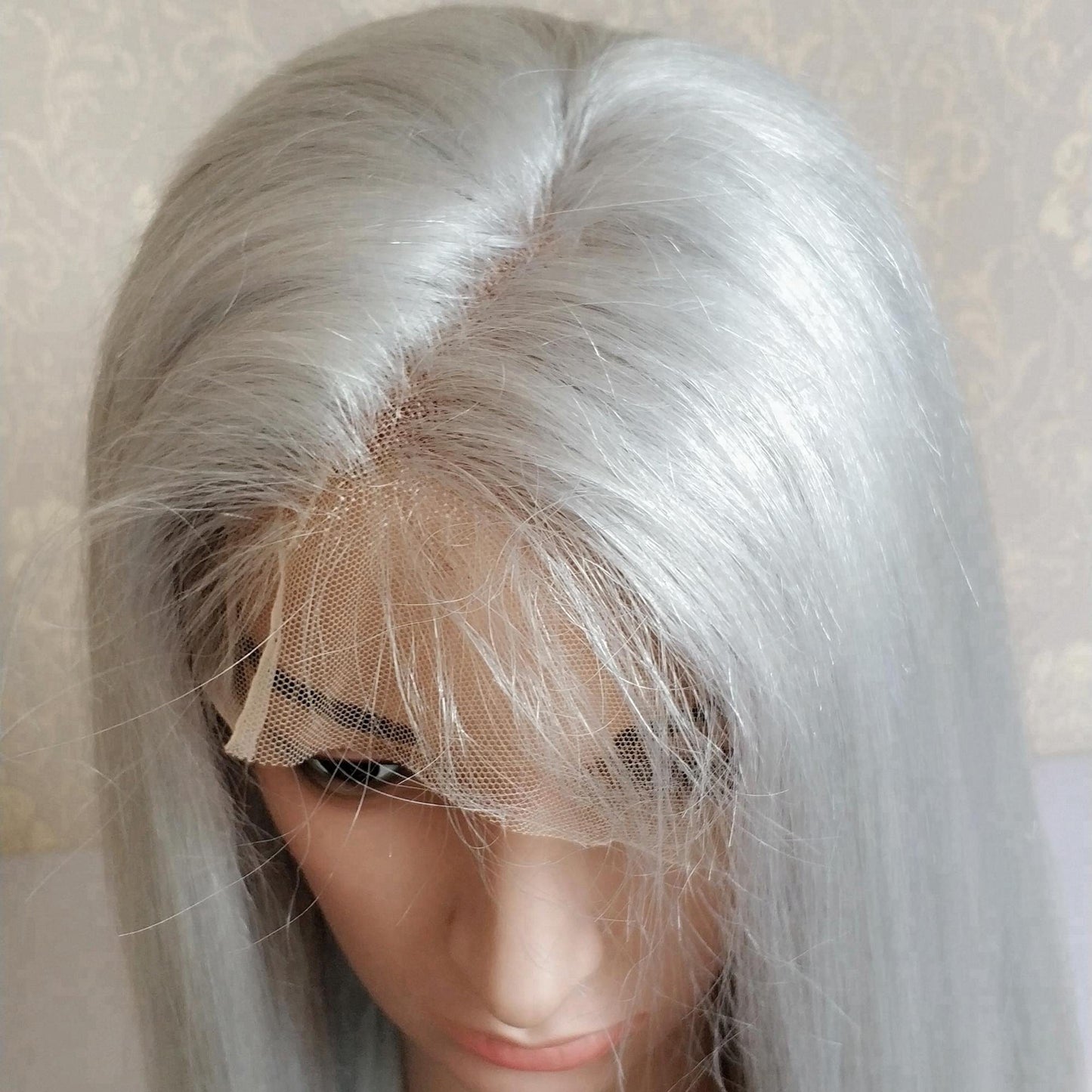 Lace Wigs Vendor 24inch Peruvian Human Hair Silver Color White Color Full Lace Wig Cuticle Aligned Hair For Black Women