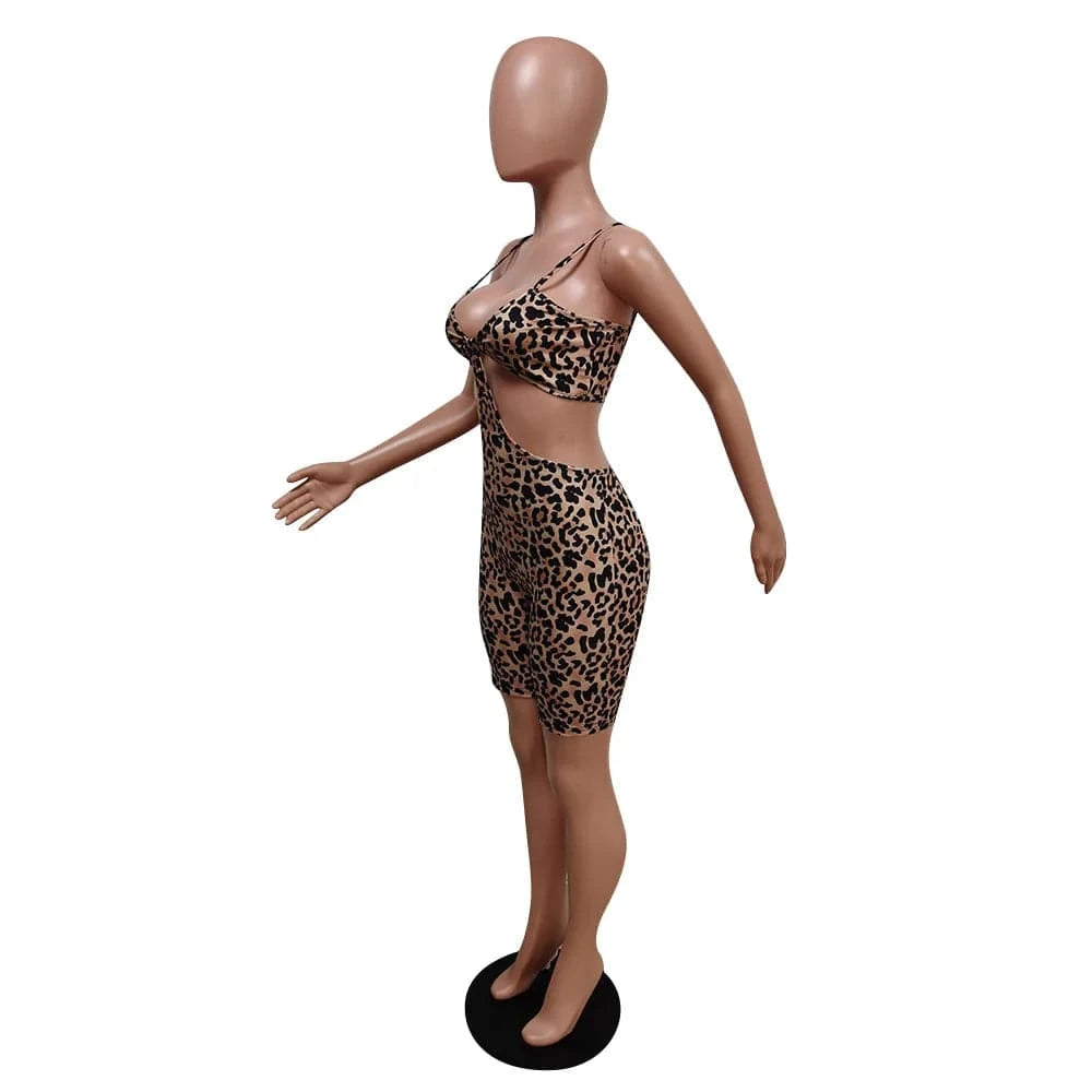 Ladies Bodycon One Piece Strap Jumpsuit Sexy Short Yoga Rompers Women Print Bodysuit Workout Sleeveless Summer Playsuits