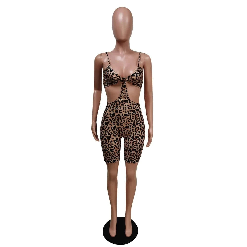 Ladies Bodycon One Piece Strap Jumpsuit Sexy Short Yoga Rompers Women Print Bodysuit Workout Sleeveless Summer Playsuits