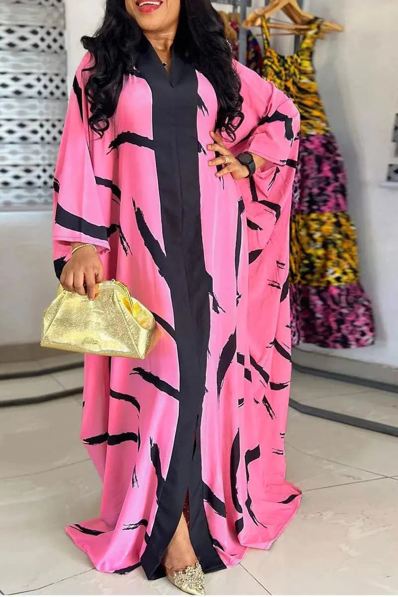 Ladies loose wing sleeves party dresses spring women large swing dresses for ladies