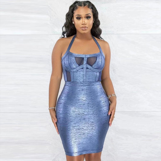 Ladies Sleeveless Sexy Rayon Bandage Fashion Cocktail Birthday Celebrity Evening Party Bodycon Dress