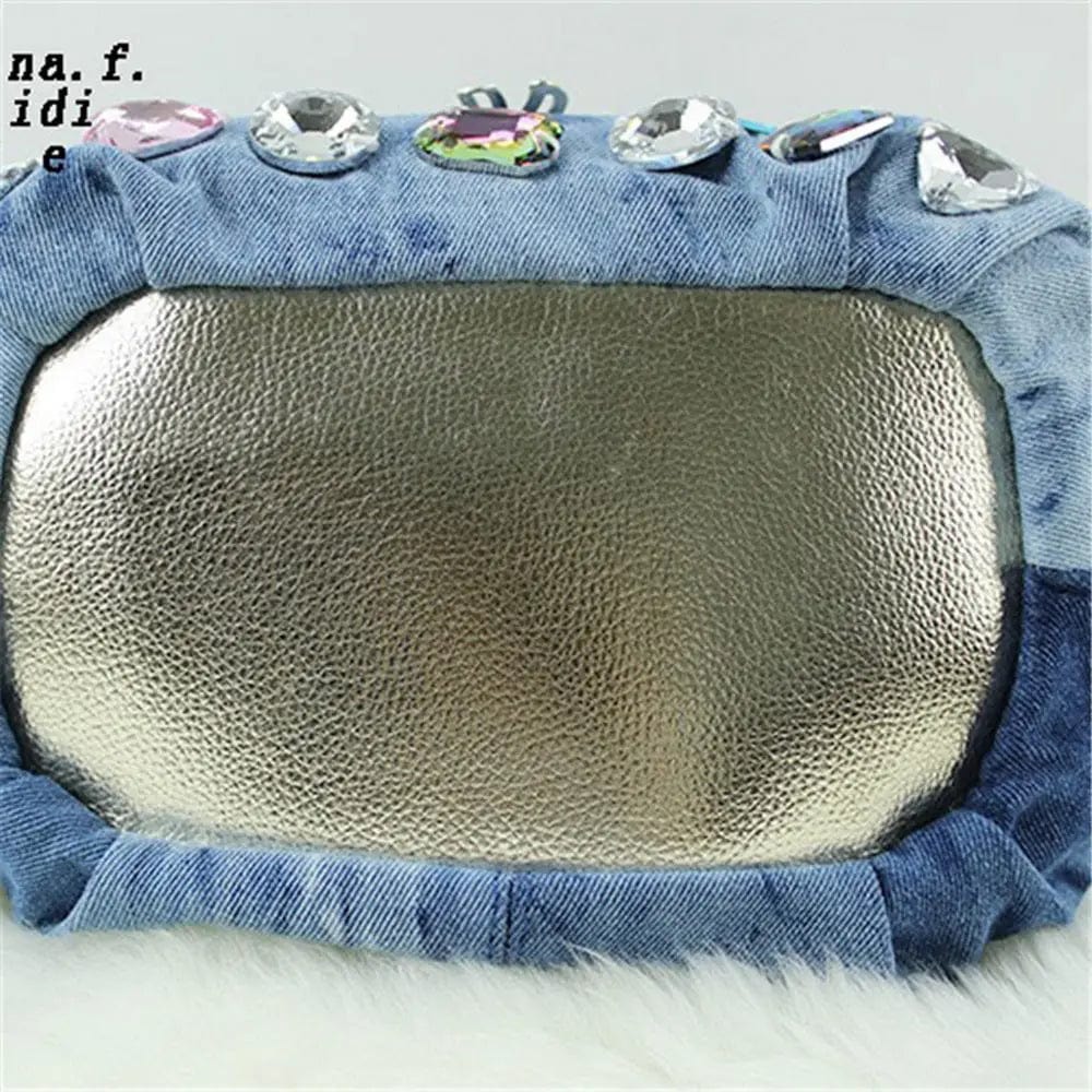 Ladies Women Messenger Crossbody Handbag Fashion Ladies Bag Dumpling Bag Diamond Denim Women Handbags Shoulder Bags