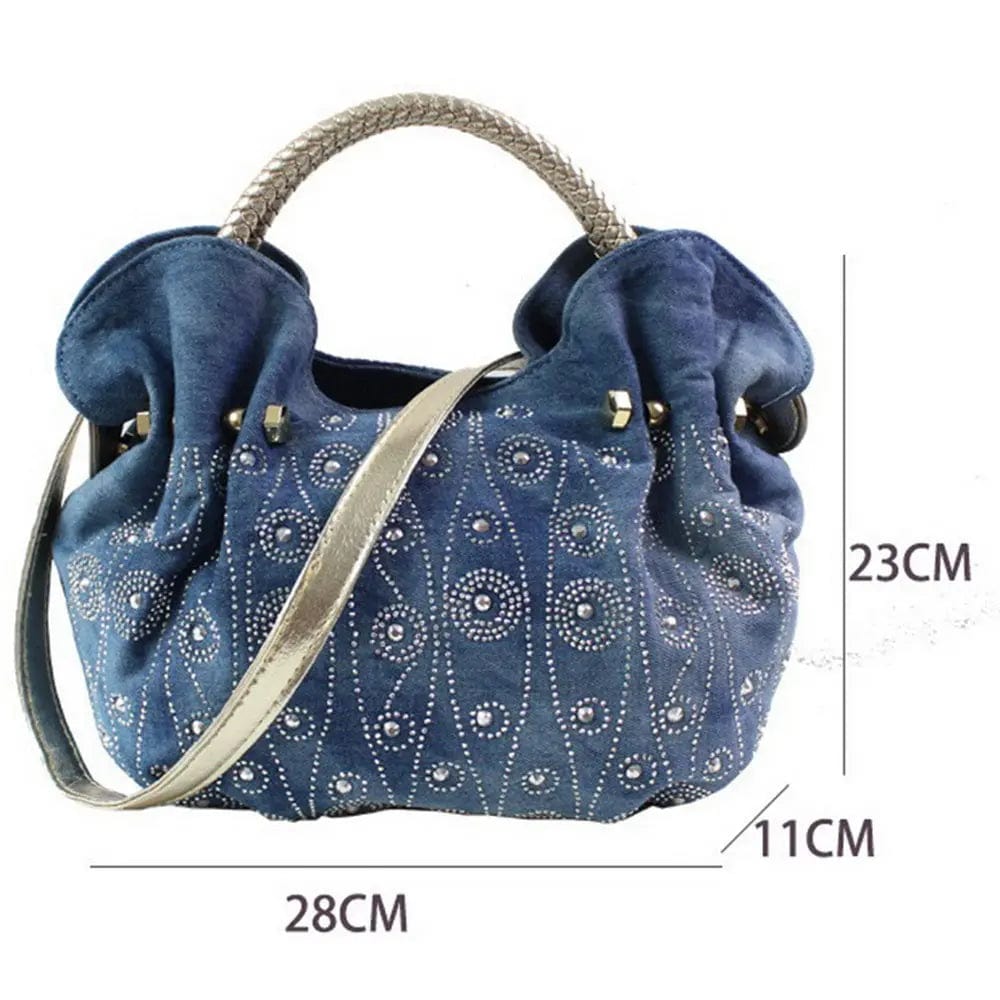 Ladies Women Messenger Crossbody Handbag Fashion Ladies Bag Dumpling Bag Diamond Denim Women Handbags Shoulder Bags