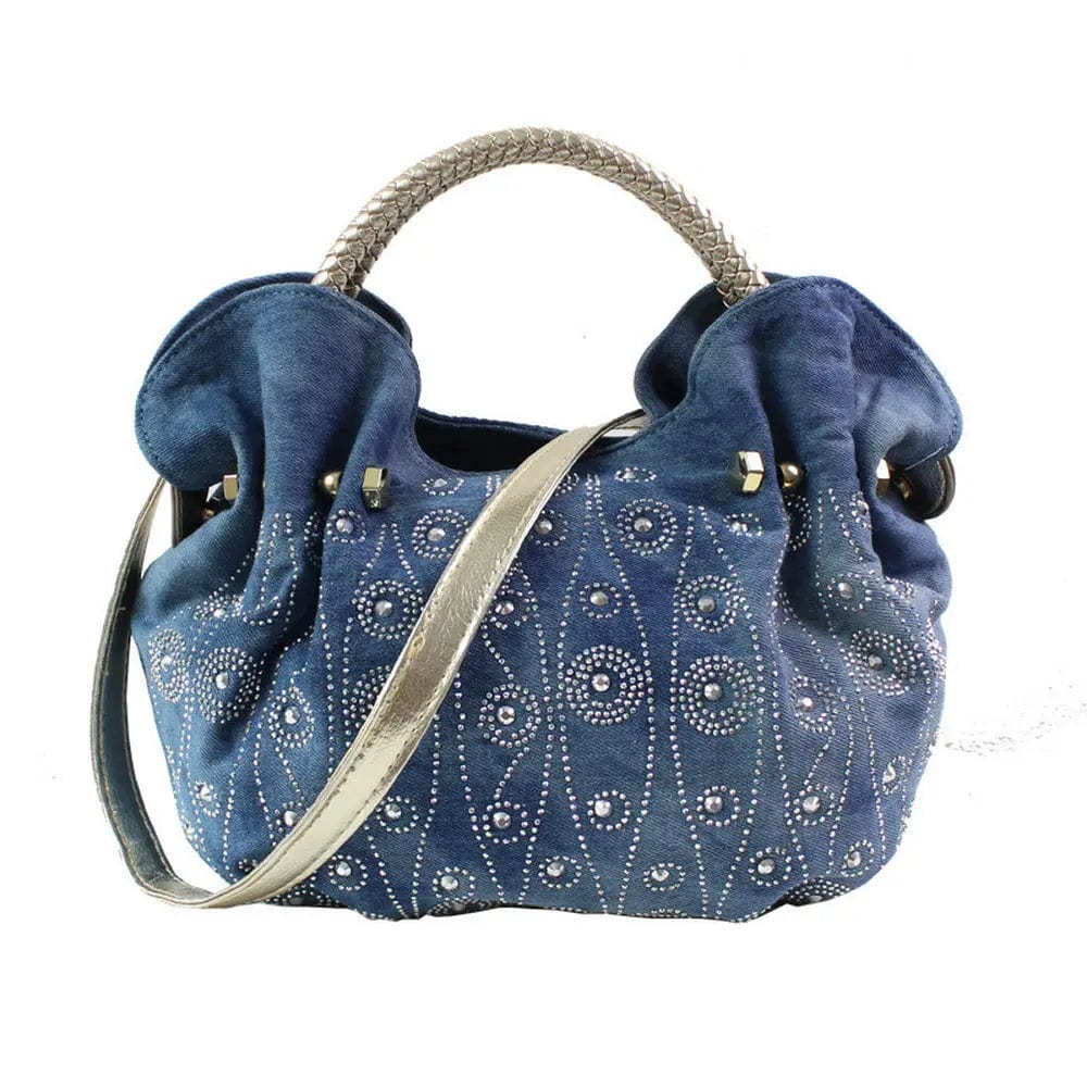 Ladies Women Messenger Crossbody Handbag Fashion Ladies Bag Dumpling Bag Diamond Denim Women Handbags Shoulder Bags