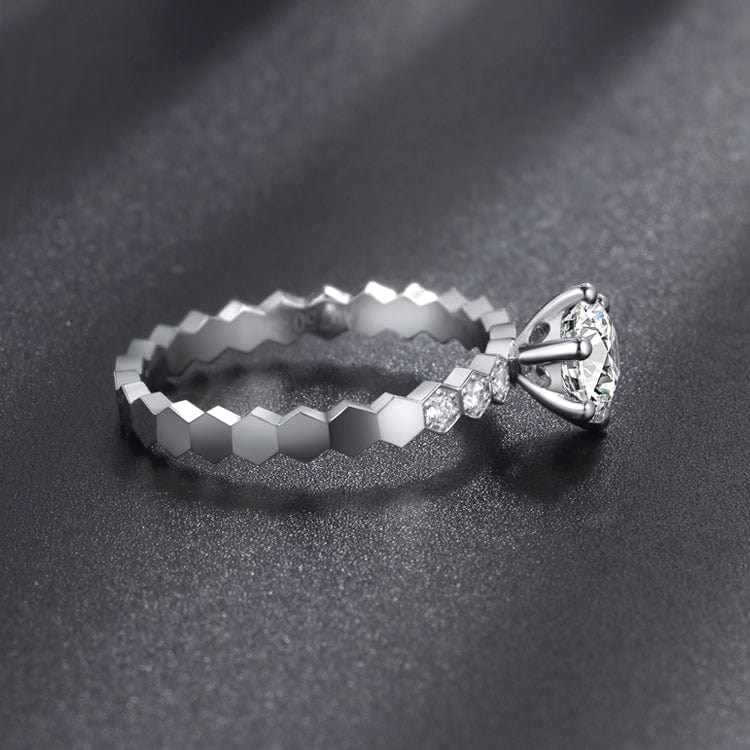 lady gem jewelry synthetic lab made hpht / cvd diamond 18k solid real gold wedding ring