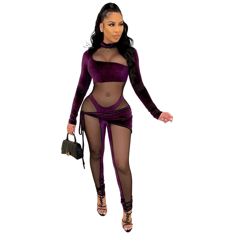 lady latex women sexy club birthday tight velvet mesh sheer long sleeve one piece romper jumpsuit sexy clothing for women sexy