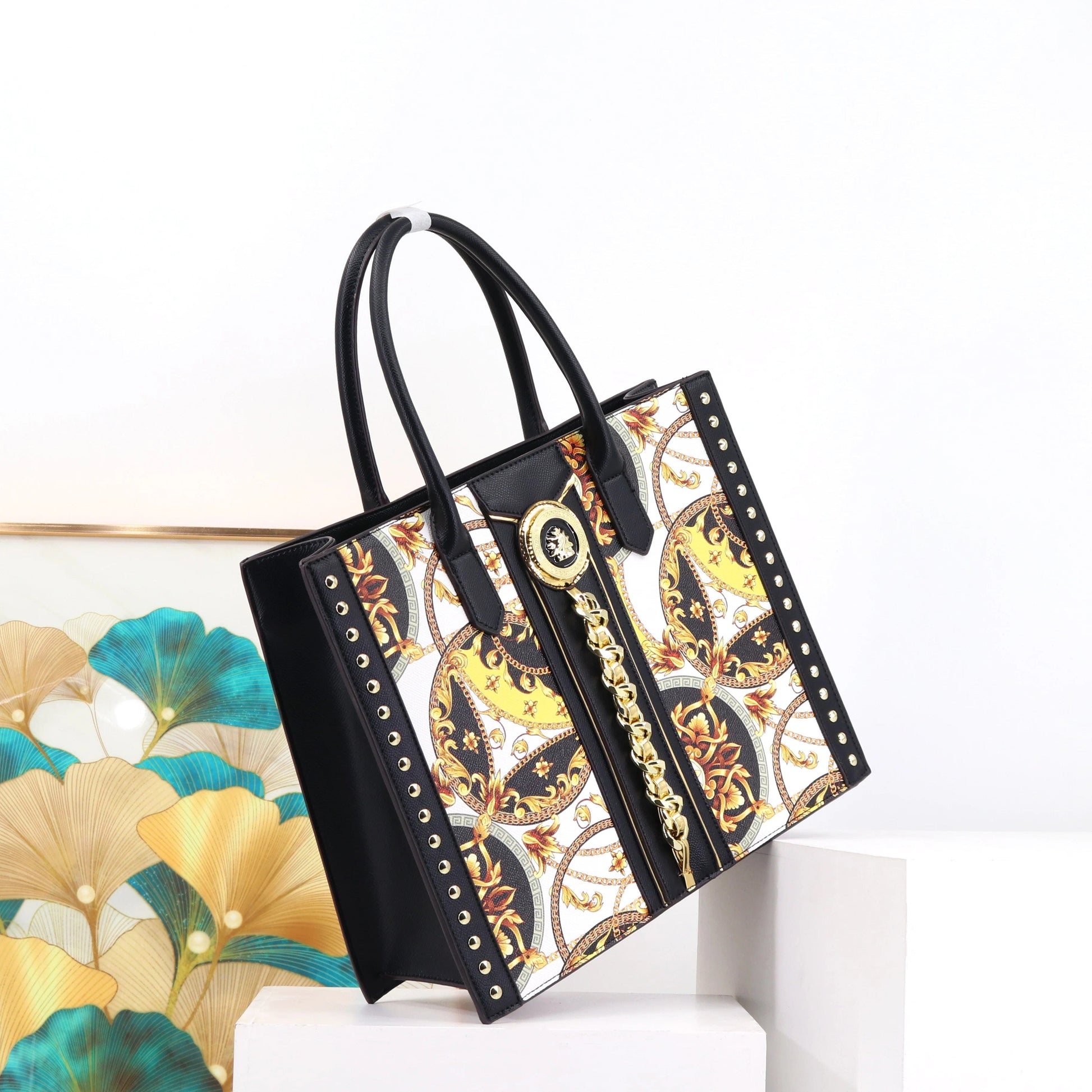 Ladysky large size document handbag for women quality PU leather printing ladies bag fashion designer tote bags for girls 36 cm