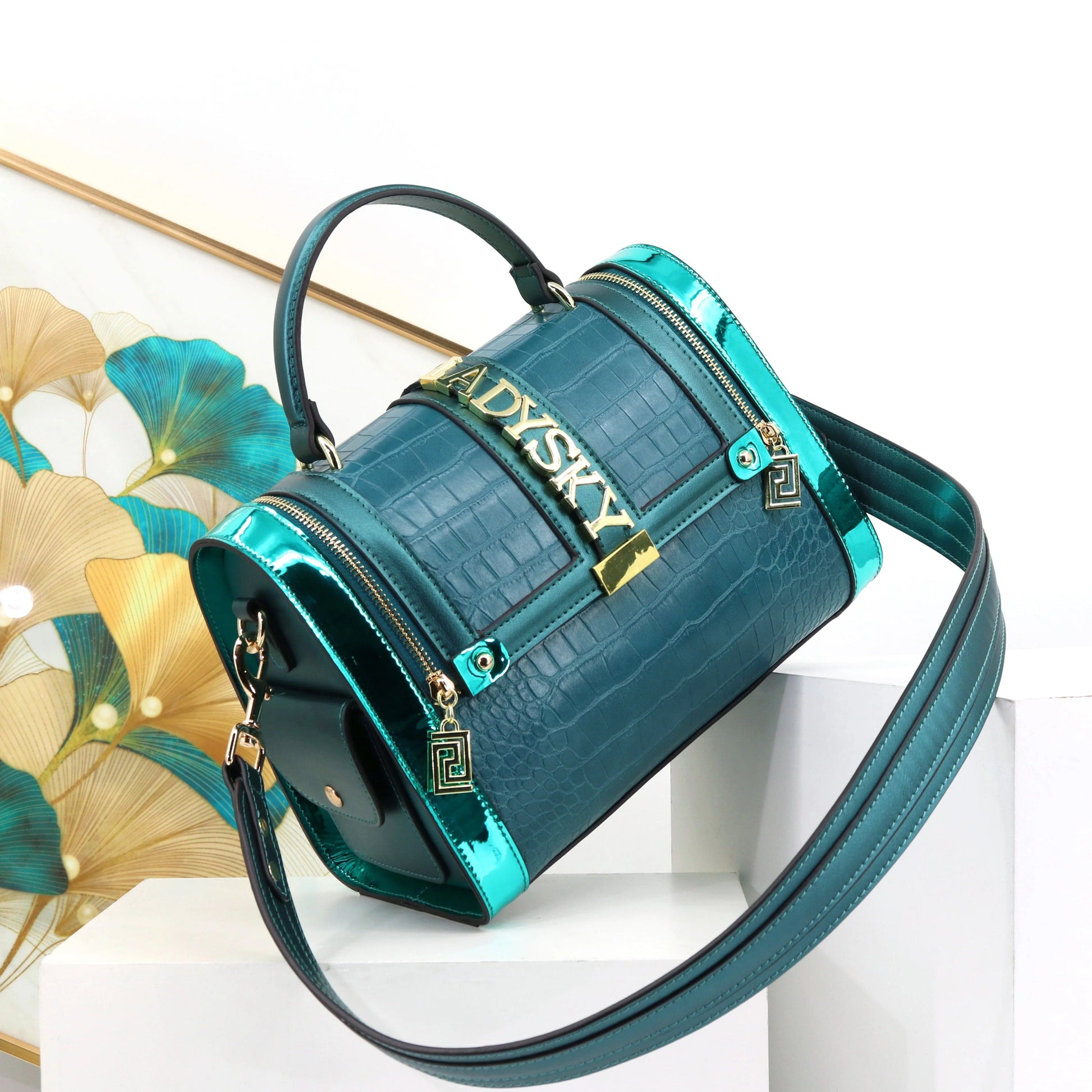 Ladysky quality handbags for women crocodile ladies shoulder bags top selling female hand bags luxury wholesale products 28 cm