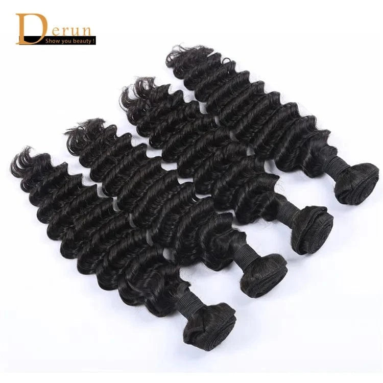 Large stocks Factory Price Natural Color Deep Wave Brazilian Virgin Hair Bundles