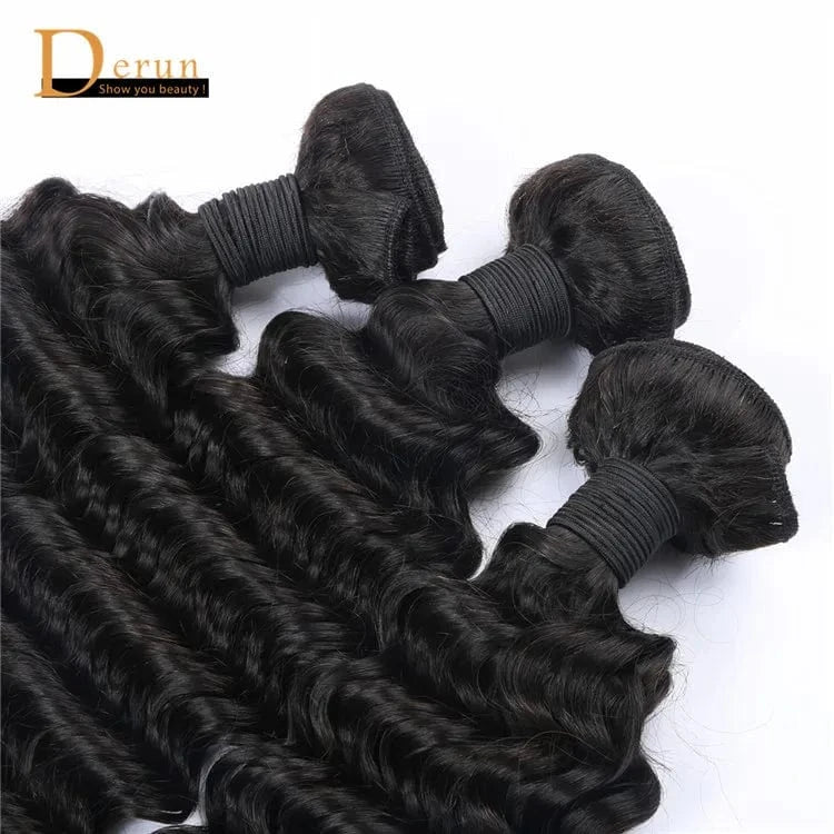 Large stocks Factory Price Natural Color Deep Wave Brazilian Virgin Hair Bundles