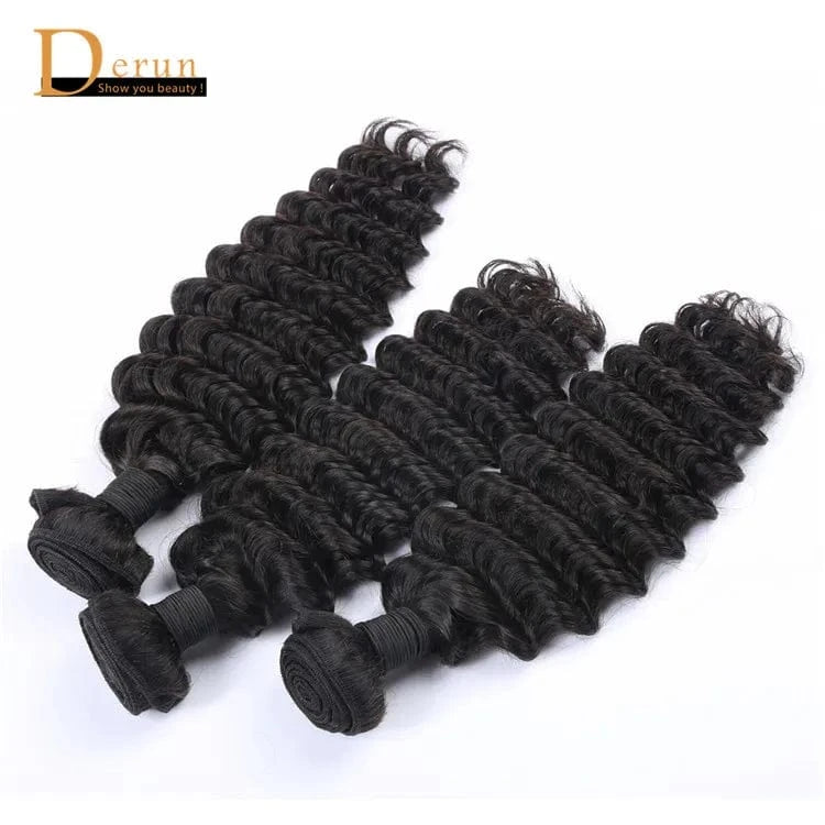 Large stocks Factory Price Natural Color Deep Wave Brazilian Virgin Hair Bundles