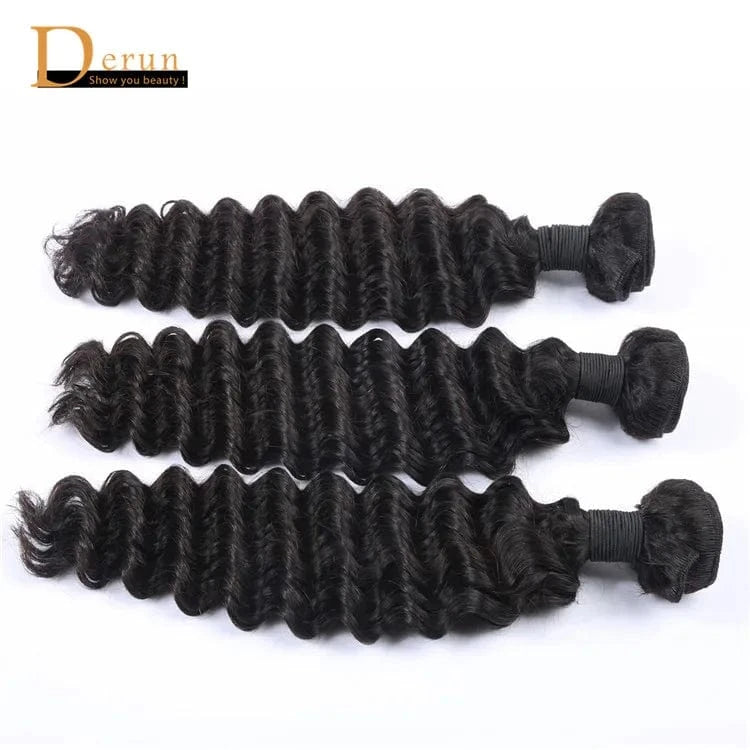 Large stocks Factory Price Natural Color Deep Wave Brazilian Virgin Hair Bundles