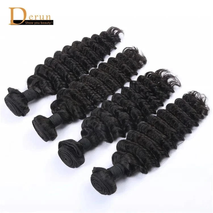 Large stocks Factory Price Natural Color Deep Wave Brazilian Virgin Hair Bundles