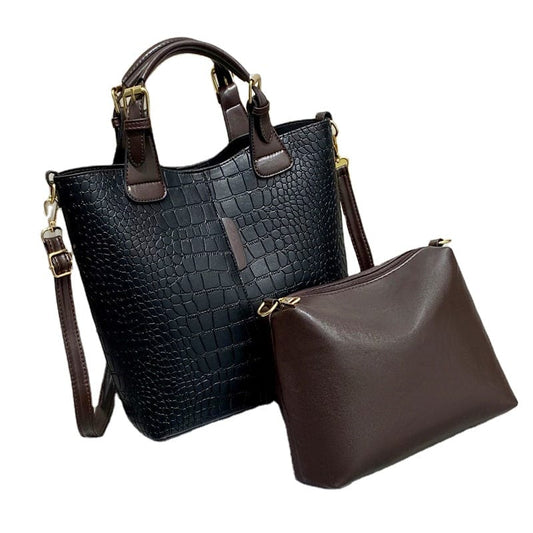 Large Waterproof Fashionable Shoulder Crossbody Bag Cowhide grain factory wholesale large capacity ladies handbags