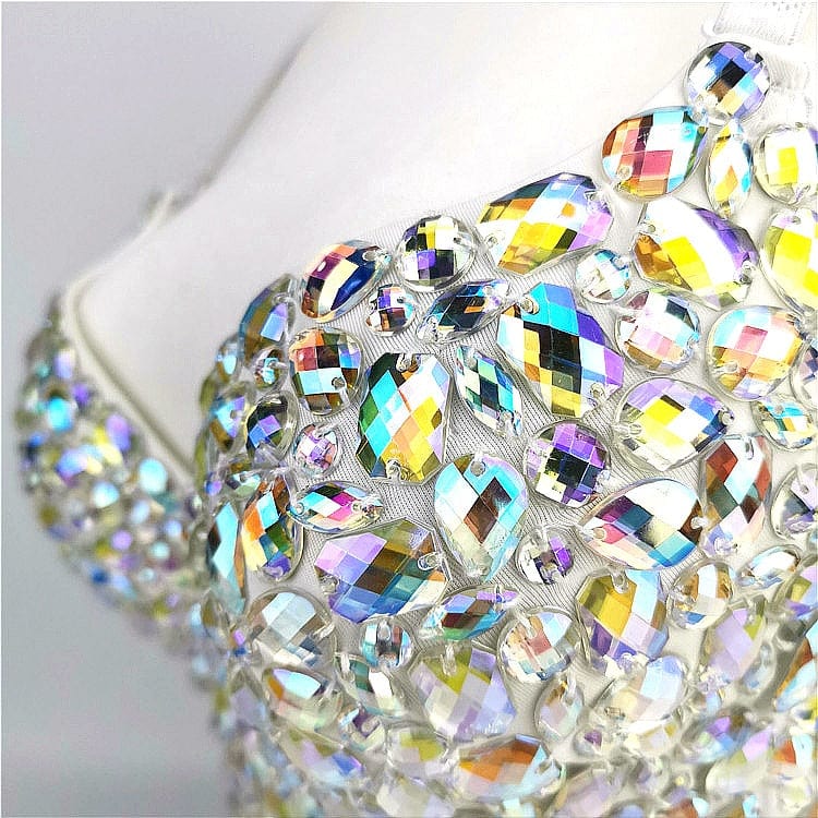 Latest Hot 34 Size Breast Shiny diamond Rhinestone Young Sexy Girls Wear Bra dance wear Lingerie For Women Party Wear