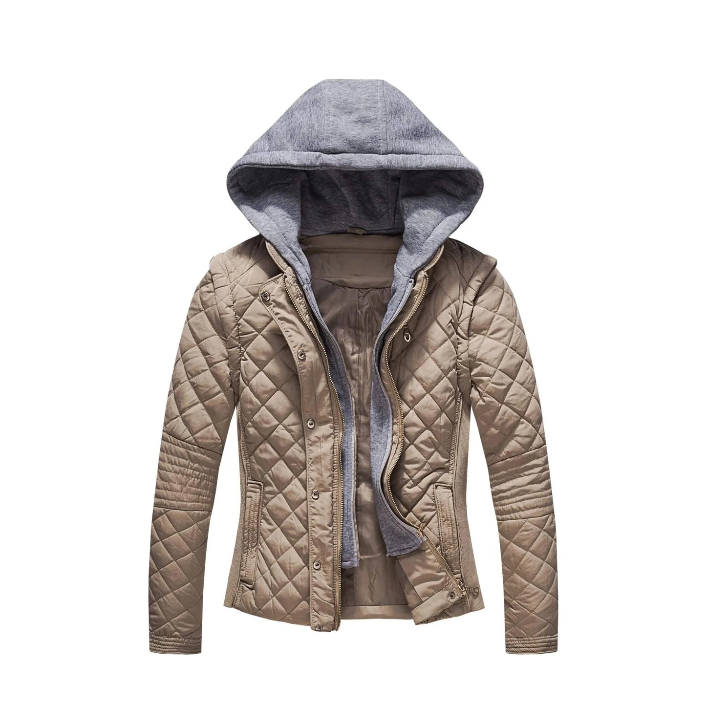 Latest Winter Lady Short Polyester Quilted Cotton Jacket With Detachable Hooded cazadoras mujer Abrigos Mujer