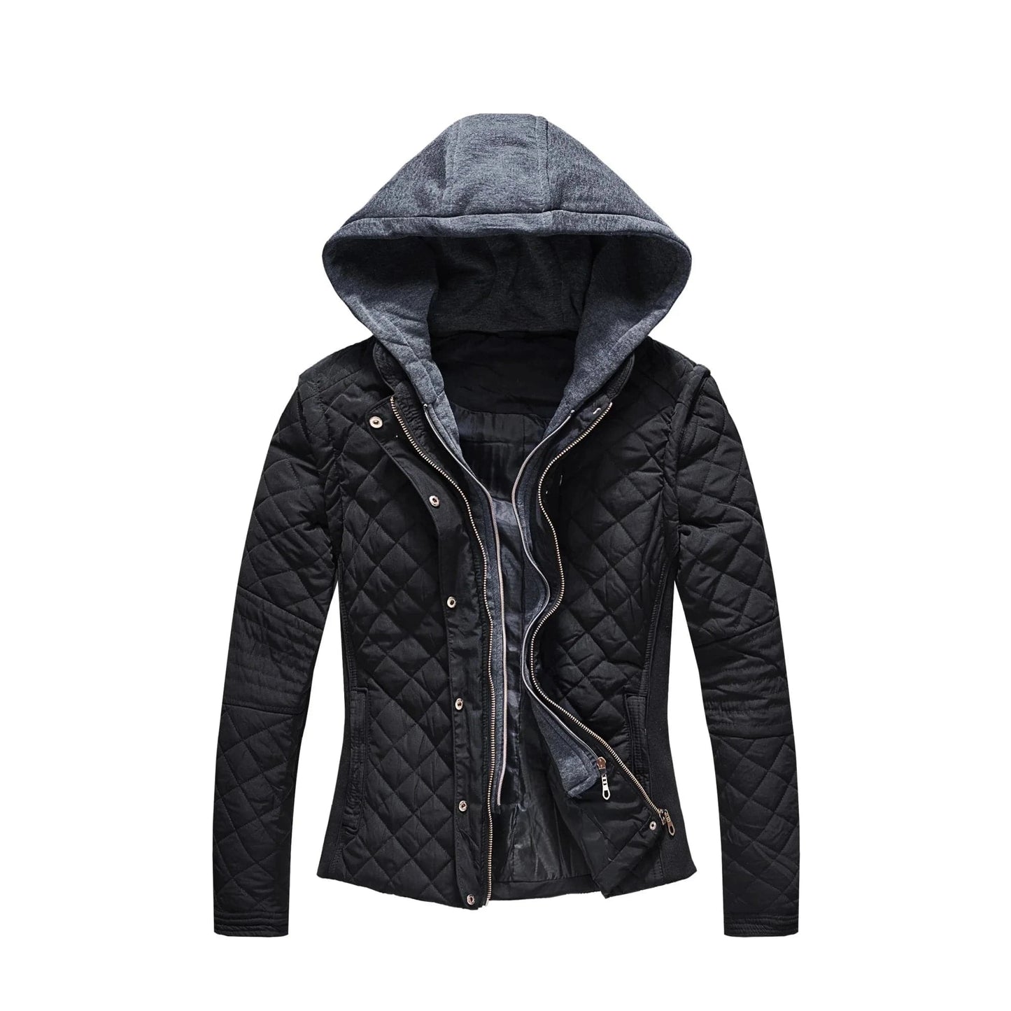 Latest Winter Lady Short Polyester Quilted Cotton Jacket With Detachable Hooded cazadoras mujer Abrigos Mujer