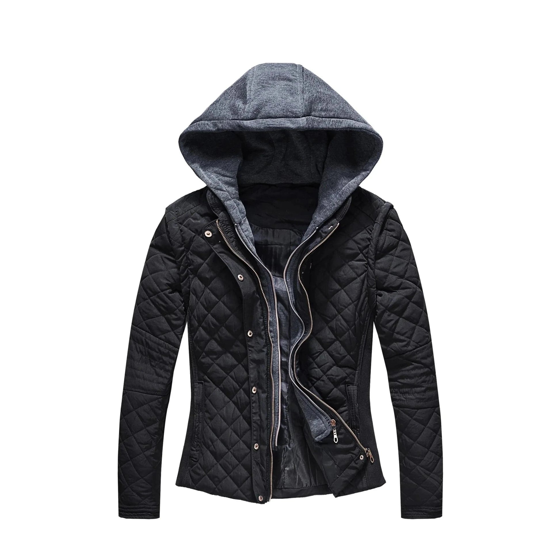 Latest Winter Lady Short Polyester Quilted Cotton Jacket With Detachable Hooded cazadoras mujer Abrigos Mujer