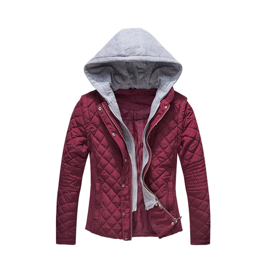 Latest Winter Lady Short Polyester Quilted Cotton Jacket With Detachable Hooded cazadoras mujer Abrigos Mujer