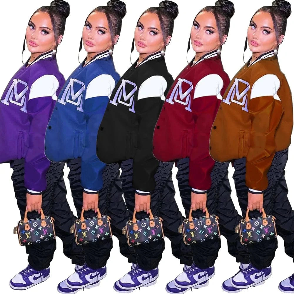 Latex Jogging Jacket Cover Ladies Winter Woman Bomber Jacket and Coat Cotton Poly Activewear Baseball Jacket Women