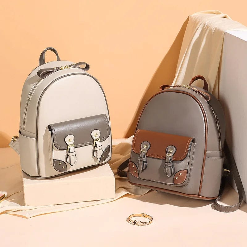Leather Mini Backpack For Women Small Shoulder Bag Purse Cute School  College Bookbag