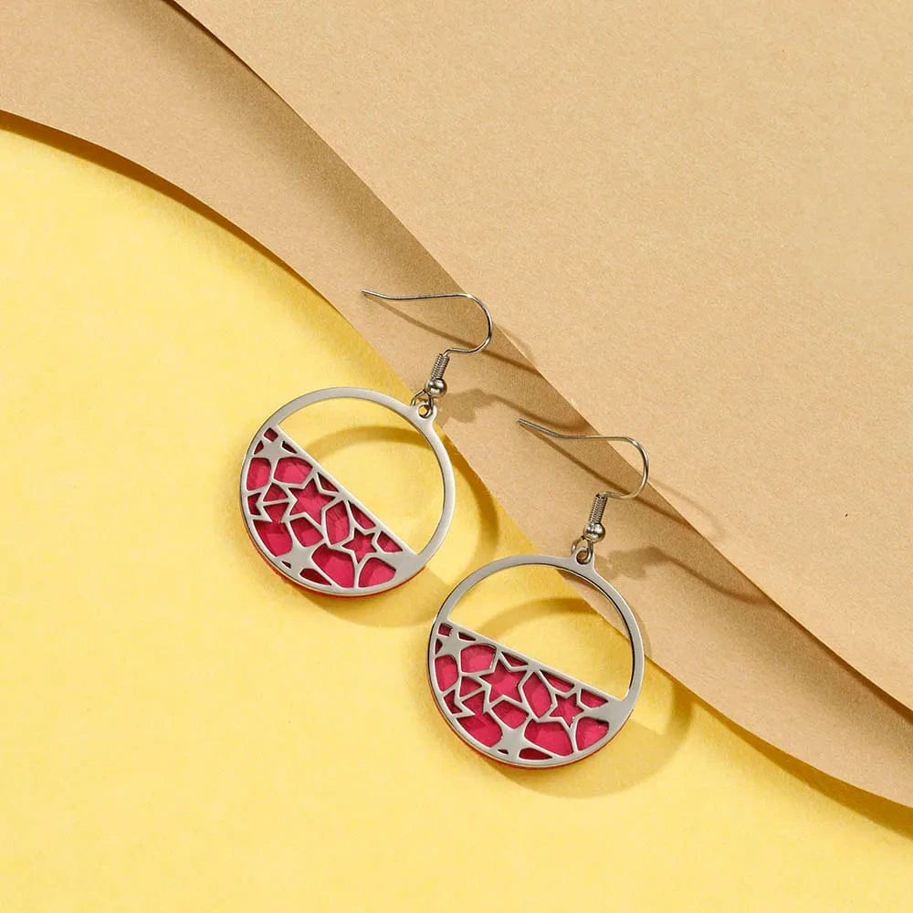 Legenstar Stainless Steel  Earring Paw  Heart Drop Earring Reversible Leather femme bijoux