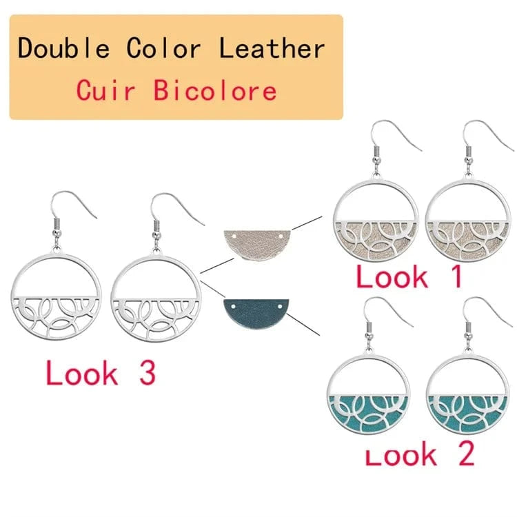 Legenstar Stainless Steel  Earring Paw  Heart Drop Earring Reversible Leather femme bijoux