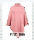 Length to sharp corner 100CM, bust 192CM / 4 One size Autumn and Winter New Shawl Cloak Sweater Solid High Neck Knit Coat
