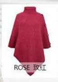 Length to sharp corner 100CM, bust 192CM / 5 One size Autumn and Winter New Shawl Cloak Sweater Solid High Neck Knit Coat