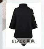 Length to sharp corner 100CM, bust 192CM / 7 One size Autumn and Winter New Shawl Cloak Sweater Solid High Neck Knit Coat