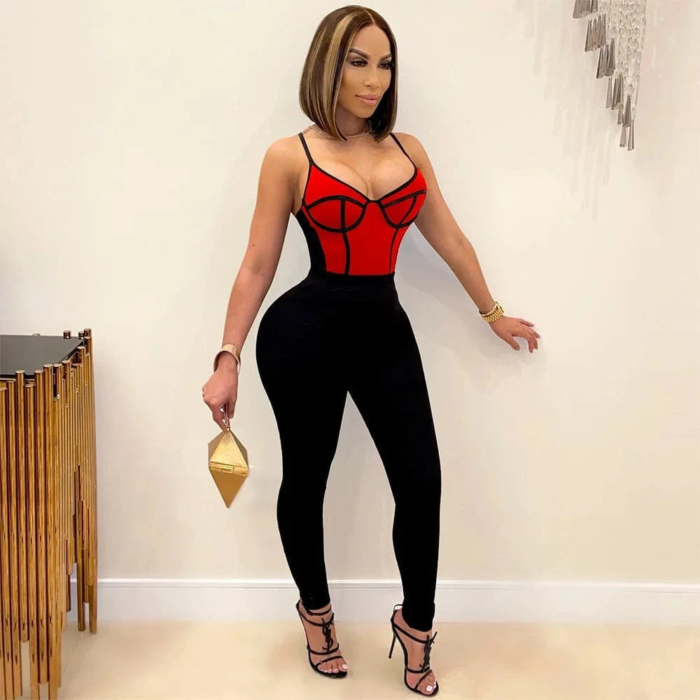 Letter Print Long Sleeve Suit  High Waisted Jumpsuits Sexy jumpsuit nightclub bodycon show waist bodysuit