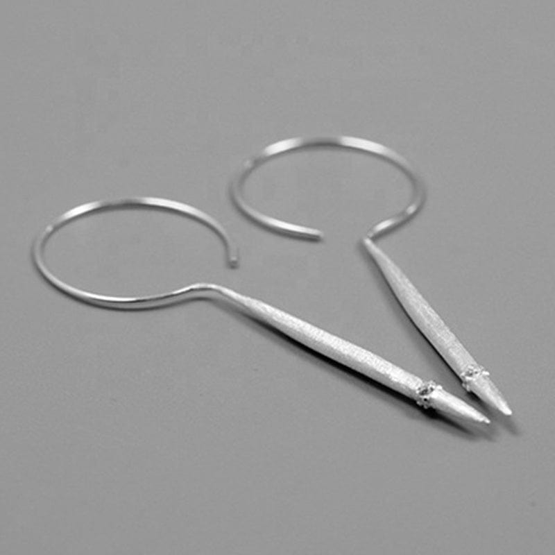 LFJB0162 Minimalist Style 925 Sterling Silver Needle Shape Drop Earrings Round Silver Earring For Women Jewelry Party