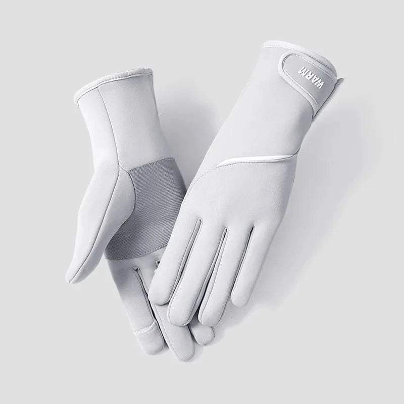 Light gray Cheap anti-slip custom cycling touchscreen riding women driving warm gloves in winter