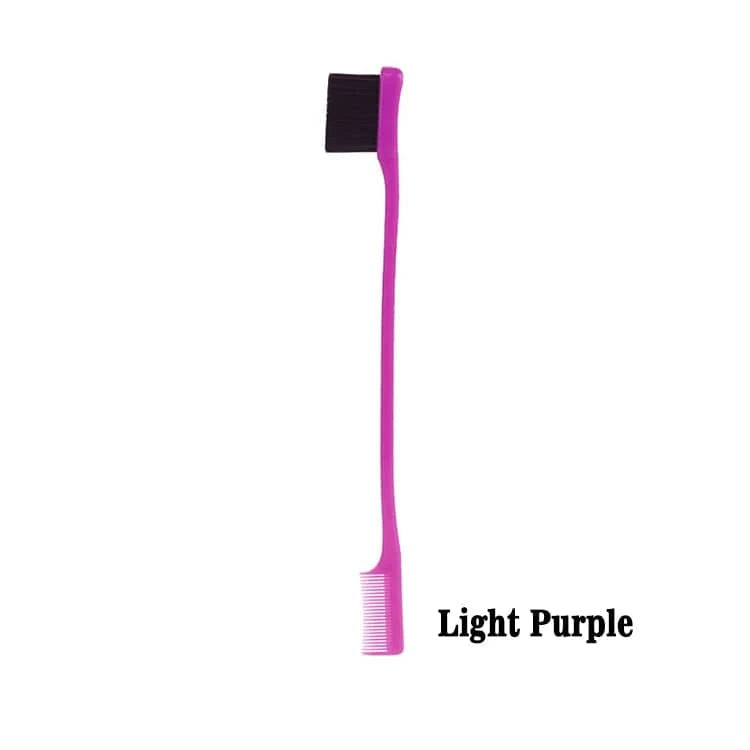 Light purple Wholesale High Quality Double Sided Strong Hold Eye Eyebrow Comb Edge Control Baby Hair Brush