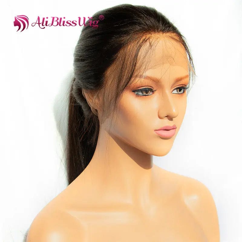 Light Yaki Black Color Cuticle Aligned Virgin Human Hair Wigs
