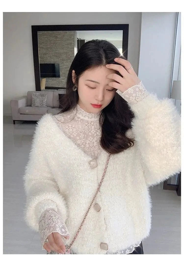 Liu Ming Dropshipping Products 2024 Spring Autumn Long Sleeve Turtleneck Mesh Tops Women Lace Shirt