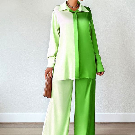 Liu Ming Fall Women Elegant 2023 New Product 2 Piece Outfits Long Sleeve Shirt Pants Suit