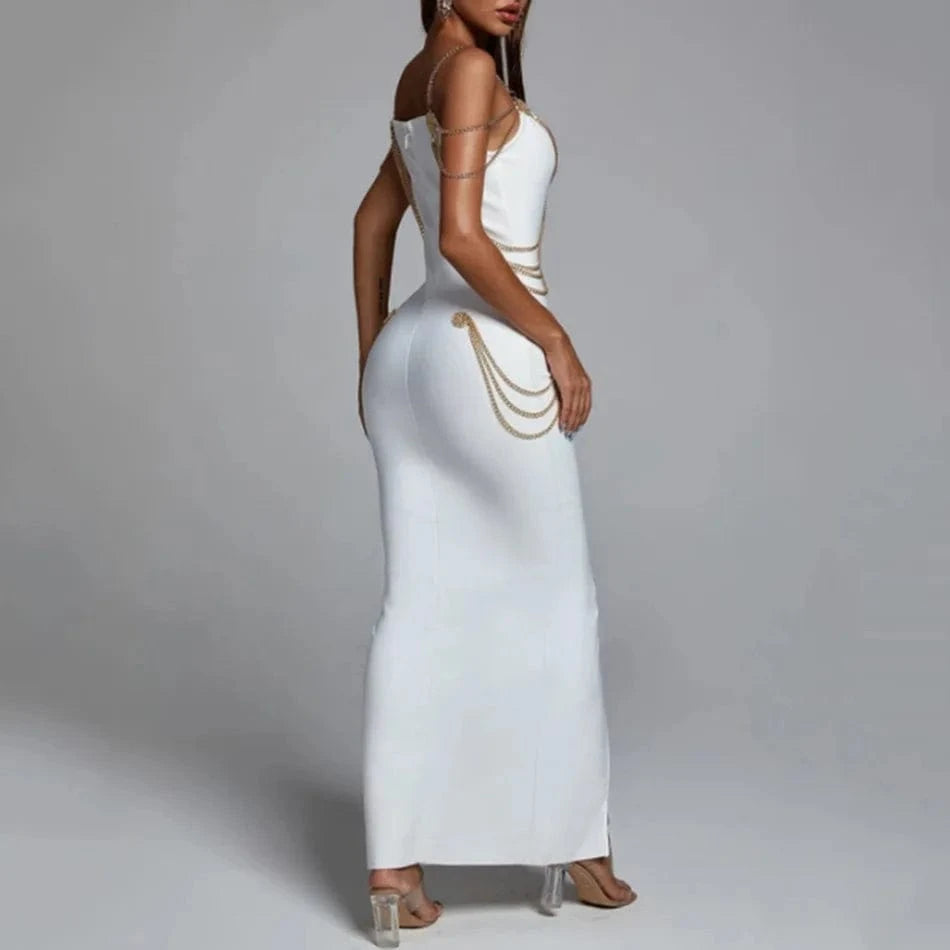 Liu Ming High End 2024 Summer Fashion Long Sleeveless Backless Sexy Celebrity Skinny Evening Dress For Ladies