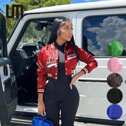 Liu Ming Hot Selling Fashion Winter Women Casual Letter Embroidery Baseball Bomber Jacket Coat
