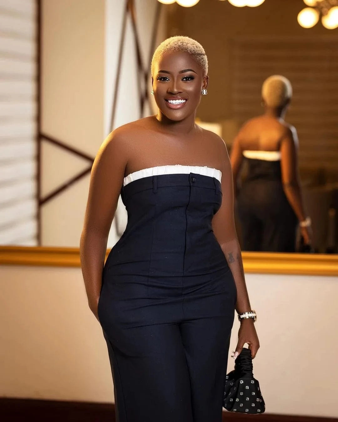 Liu Ming Latest Products 2024 Summer Loose Casual Women Tube Top High Waist Wide Leg Trousers Rompers Jumpsuit