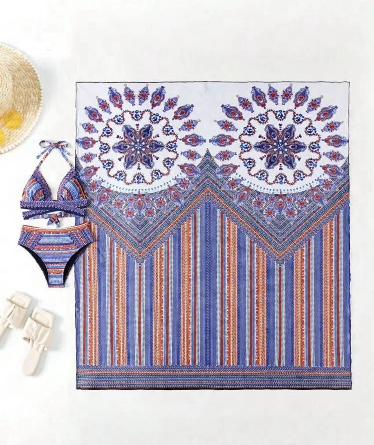 Liu Ming New Arrivals 2024 Summer Women Push Up Printed Sexy Swimwear Female Brazilian Bathing Suit Cover Up 3 Piece Bikini Set