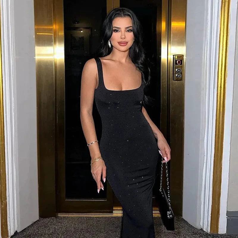 Liu Ming Valentines Day Gift 2024 Summer Women Sleeveless Party Club Evening Birthday Slim Fit Bodycon Long Fishtail Dresses