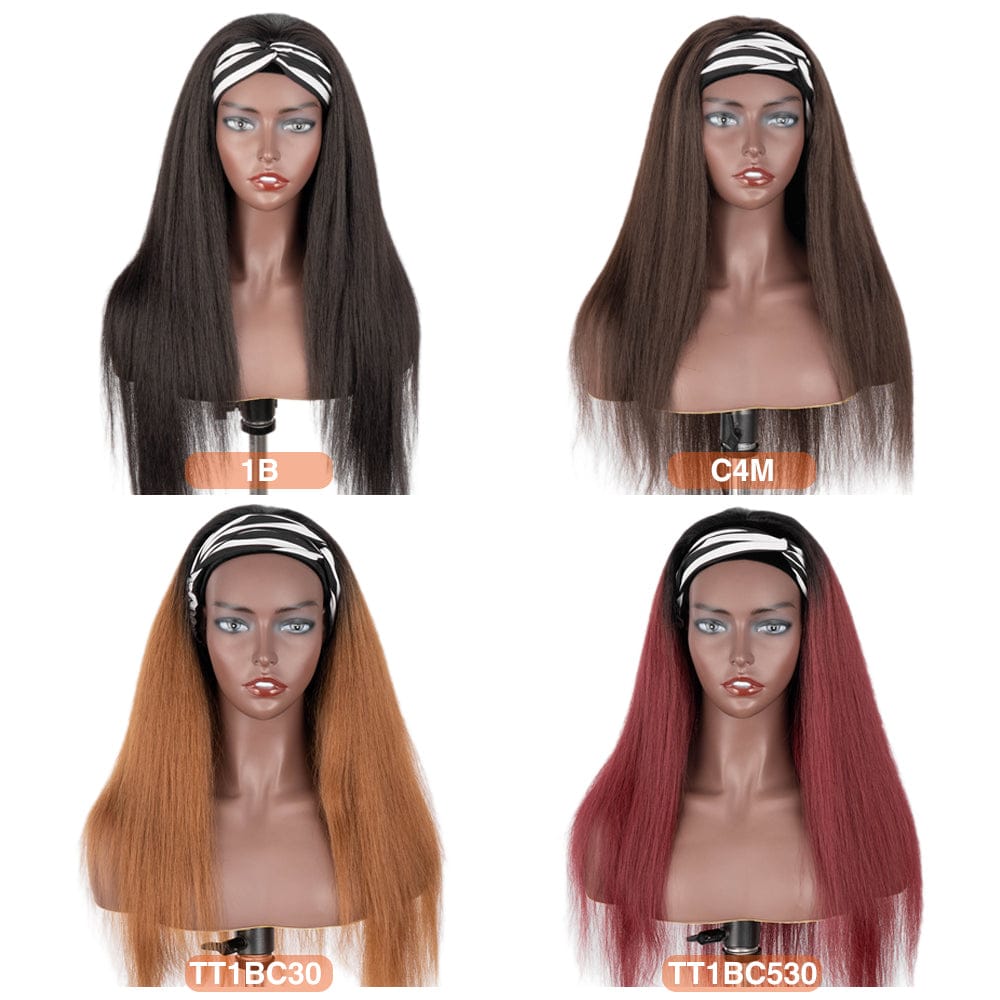 Long Silky Straight Wave Synthetic Wig No Gel Headband Wig Heat Resistant Fiber Hair Cosplay Wigs For Black Women