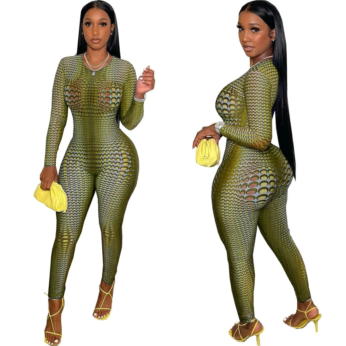 Long Sleeve Fall Women Jumpsuit Bodysuits Fitted Slim Bodycon Print Jumpsuit Workout Women One Piece Sportswear Zip Jumpsuits