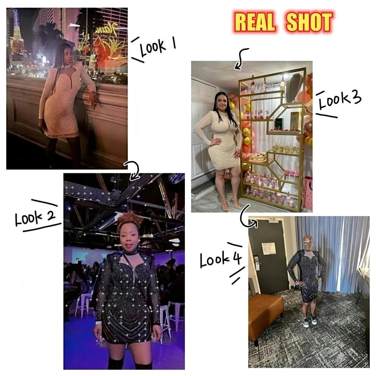 Long Sleeve Skinny Mini Dress Mesh Rhinestones Women Pencil Dress Sexy V-neck Lady Sparking Party Dresses