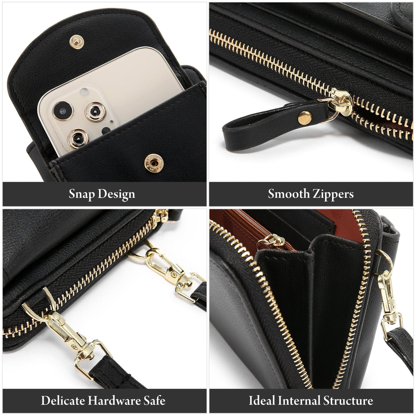 LOVEVOOK amazon ladies hot sale small PU leather Phone Bag with Credit Card Slots purses women leather wallets