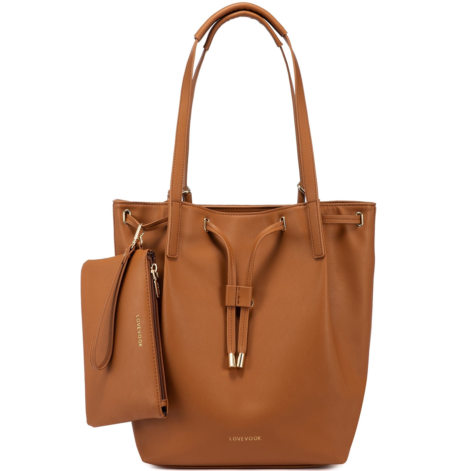 LOVEVOOK wholesale 2pc ladies gift handbag set 2022 pu leather office shoulder tote bags Convertible backpacks custom women bags