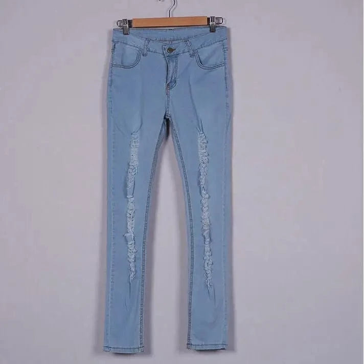 low price capri denim girls pants women jeans trousers in stock