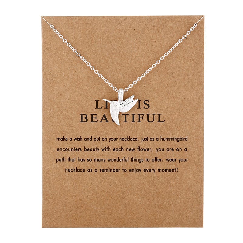 Lucky Best Wishes Card Mother's Day  Gift Women Jewelry Accessory Choker Alloy Girl Engraved Charm Collarbone Pendant Necklaces