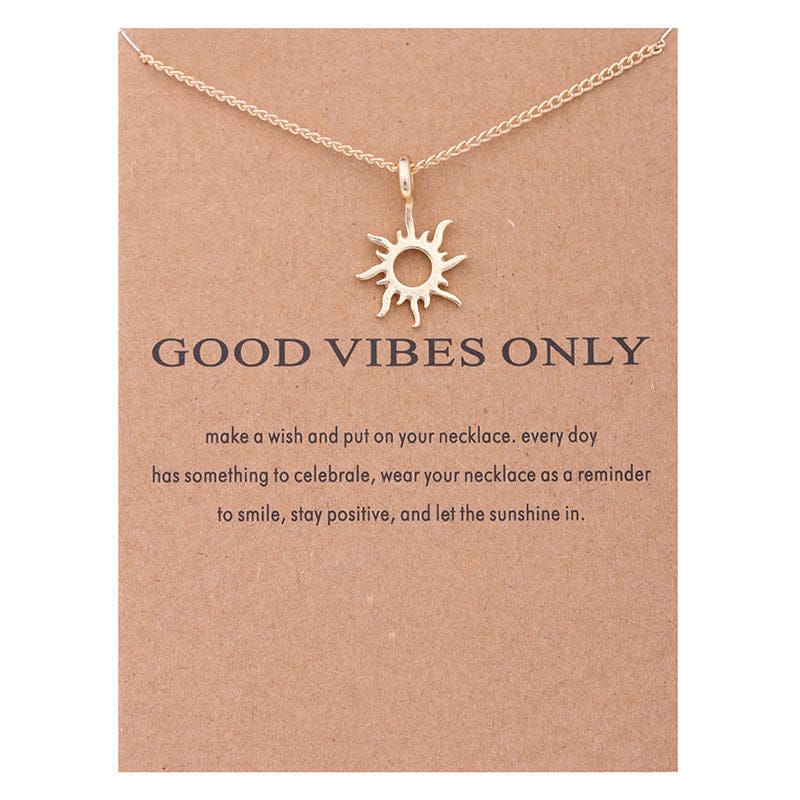 Lucky Best Wishes Card Mother's Day  Gift Women Jewelry Accessory Choker Alloy Girl Engraved Charm Collarbone Pendant Necklaces